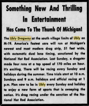 Ubly Dragway - May 1963 Ad On Opening (newer photo)